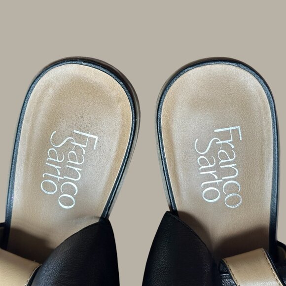 Franco Sarto Harbor Sandal Open Toe Slingback 8.5 M Buckle Shoe Black Asymmetric - Picture 12 of 12